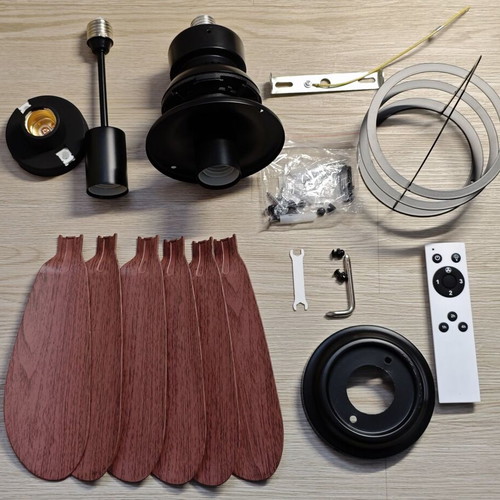 Ceiling lamp with fan and remote control new, E27 socket