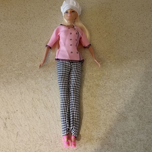 Barbie kitchen set used with lights, sounds, chef doll and accessories
