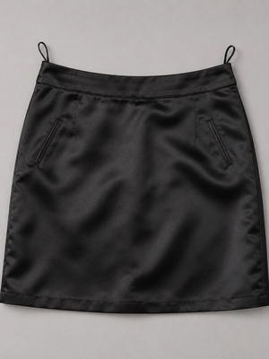 eLineD black satin skirt size M like new