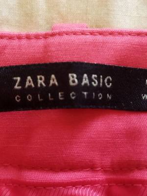 ZARA women's magenta fabric pants new, size S