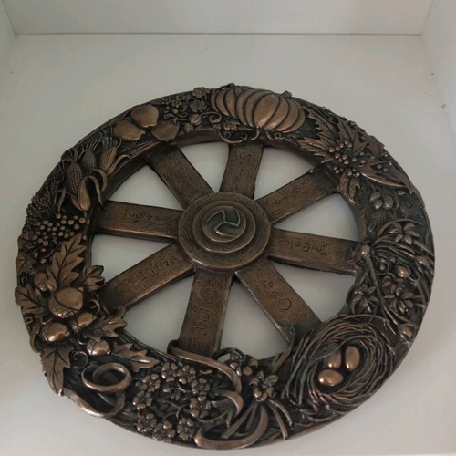 Celtic decorative Wheel of the Year like new, 25 cm