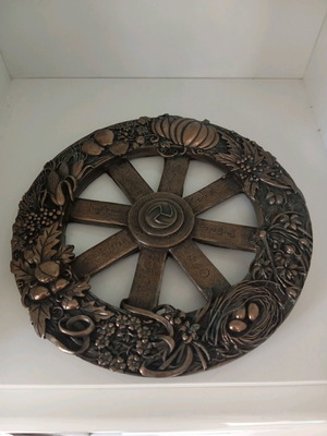 Celtic decorative Wheel of the Year like new, 25 cm