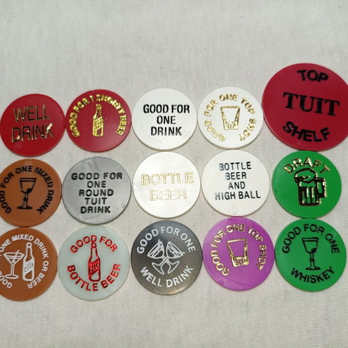 Tokens from New York Bars, pack of 15, new