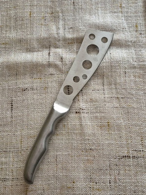 Cheese knife with perforated stainless steel blade like new