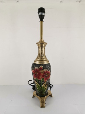 Table lamp ceramic and bronze vase composition 1950s used without lampshade