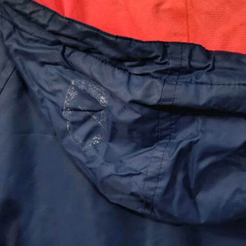 Emerson windbreaker jacket with hood used, blue and orange