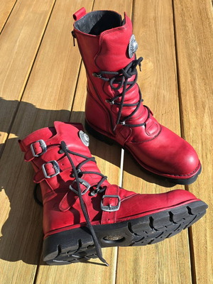 Μπότες New Rock Comfort Light κόκκινες δερμάτινες, μέγεθος 44 καινούργιες