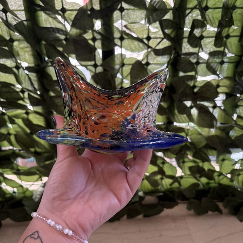 Vintage Murano Style Art Glass Bowl in Excellent Condition