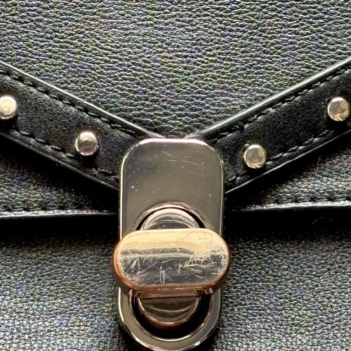 Crossbody envelope bag used, black with chain and studs