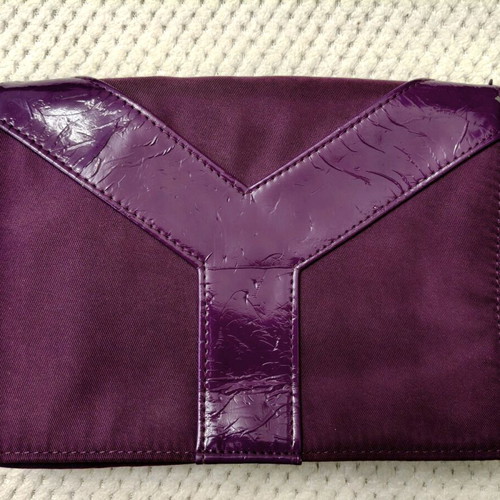 Yves Saint Laurent YSL clutch with built-in mirror used, purple