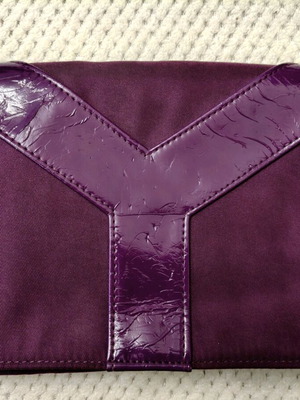 Yves Saint Laurent YSL clutch with built-in mirror used, purple