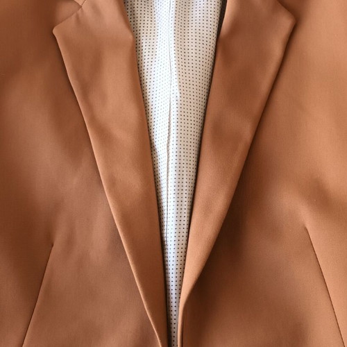 Zara women's short tailored blazer, tan color, size L