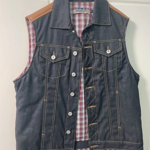 Broker's men's sleeveless jacket, size S, navy blue