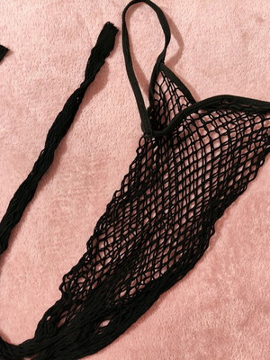 Full-body fishnet lingerie new, black, one size