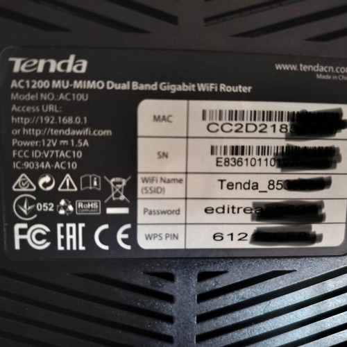 Tenda AC10U WiFi Router MU MIMO Dual Band Gigabit like new