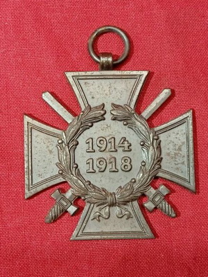 Hindenburg Cross With Swords used, German WWI military medal 1914-1918