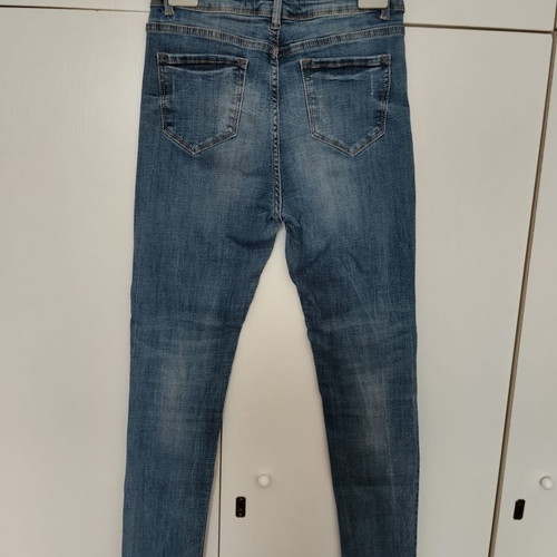 Skinny jeans jeggings used, size 36-38, blue-turquoise