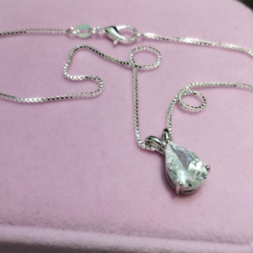 Silver chain 925 with teardrop pendant new