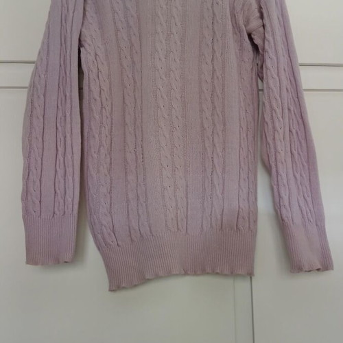 Cariaggi Lanificio S.P.A. women's knitted sweater like new, lilac, cable pattern