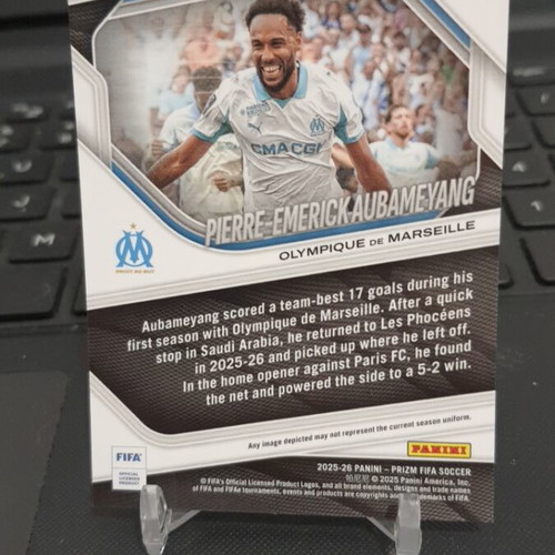 2025-26 Panini Prizm FIFA Soccer Pierre-Emerick Aubameyang Choice Green & White card like new