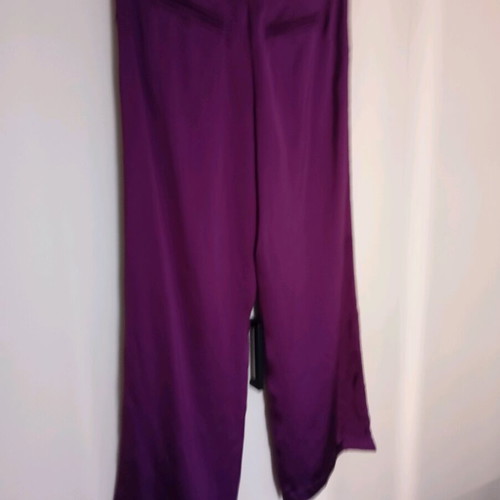 Milkwhite medium satin pants like new, purple
