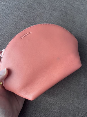 Furla small leather wrist bag, coral pink