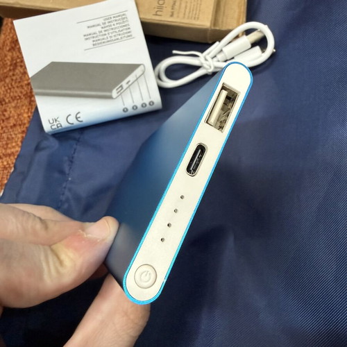 Power Bank 4000mAh new, blue matte aluminum with design