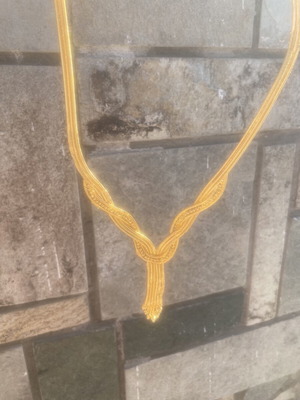 Women's gold necklace with details, new, gold-plated
