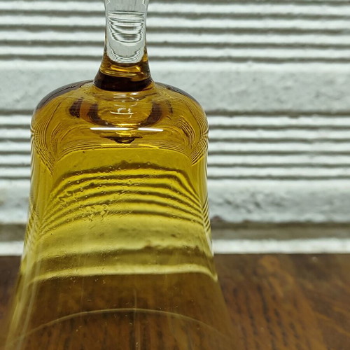 Vintage glass decorative bell amber color like new