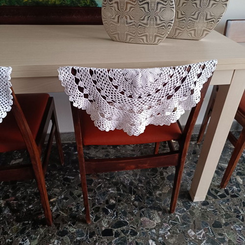 Handmade crocheted doilies used, set of 2, 40 cm