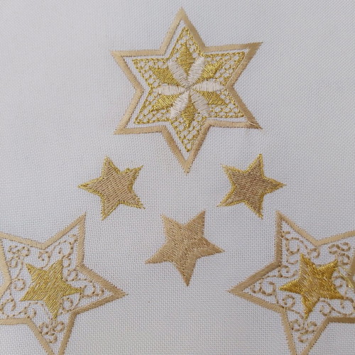 Christmas Table Runner White With Gold Stars 35×175cm