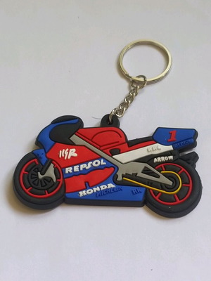 Honda keychain motorcycle made of rubber new, multicolor