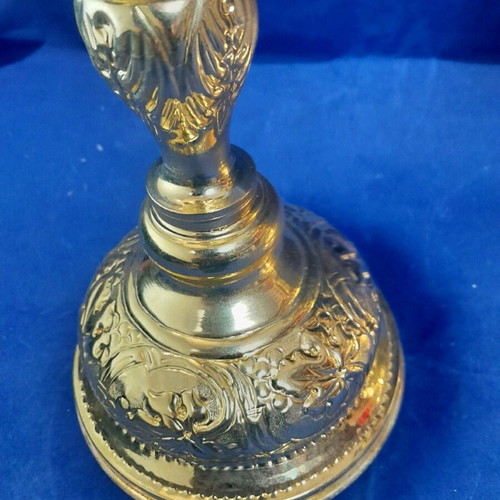 Set of gilded altar candles new for holy table