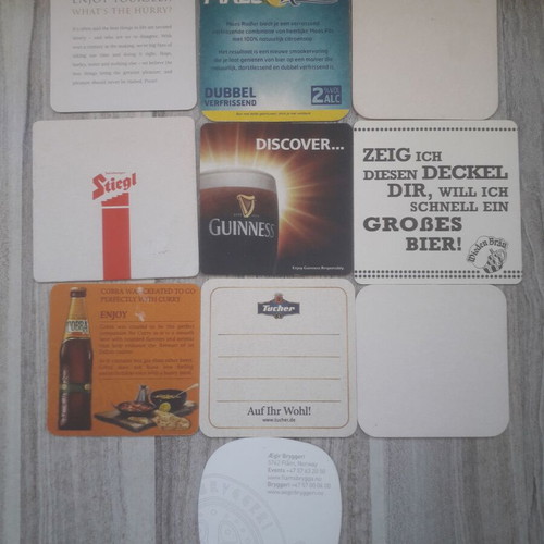 Beer Coasters used, set of 10 No 22