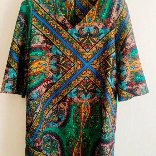 Biancoghiaccio paisley-print kaftan dress boho chic, like new, size M