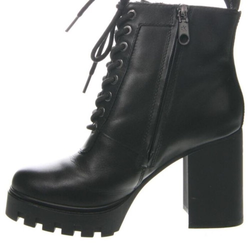 Calvin Klein Jeans boots new black leather size 38