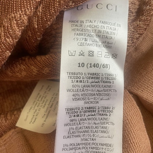 Gucci dress, warm pink wool with GG monogram and pleated skirt
