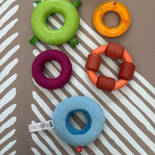 Fisher Price toy like new with rings in various textures