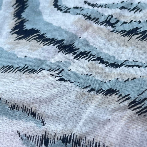 Unmade midi dress 100% cotton like new, size M-L, white and blue