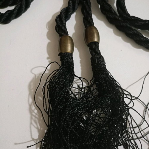 Curtain tieback handmade, 1.20 m length, black