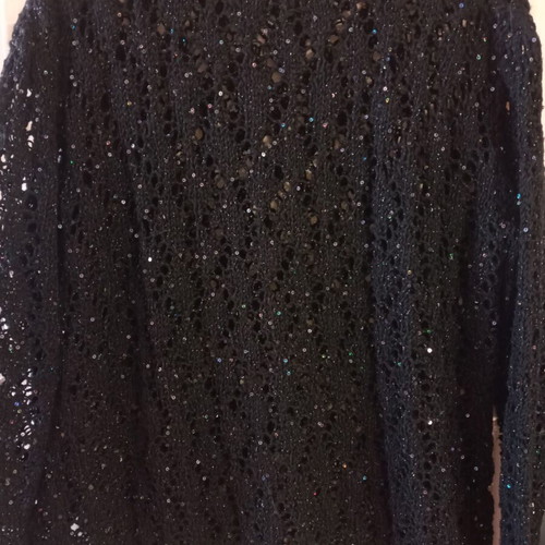 Handmade blouse used with sequins, size M, black