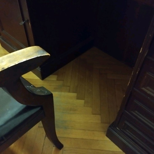 Mahogany bookcase and desk like new with drawers and cabinets