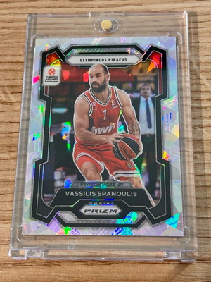 Κάρτα σε ακρυλική θήκη Βασιλης Σπανουλης Ολυμπιακός Panini Ice Prizm 2023-24