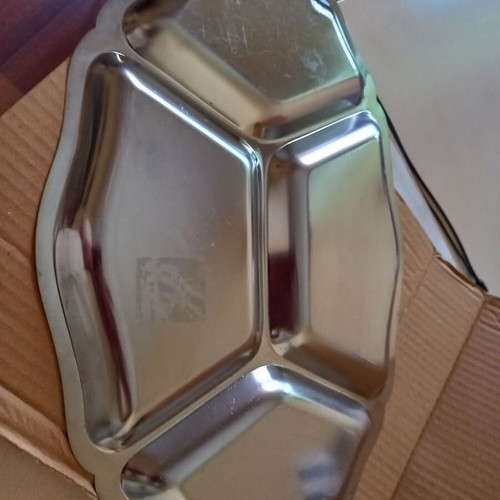 Large Inox Serving Platter 4-Section like new for Nuts and Snacks