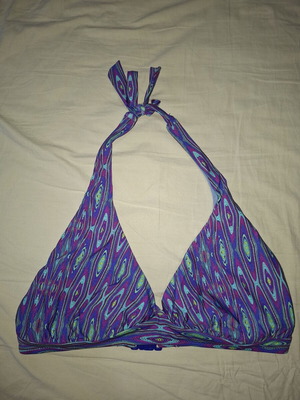 Halter bikini top like new, colorful, size L
