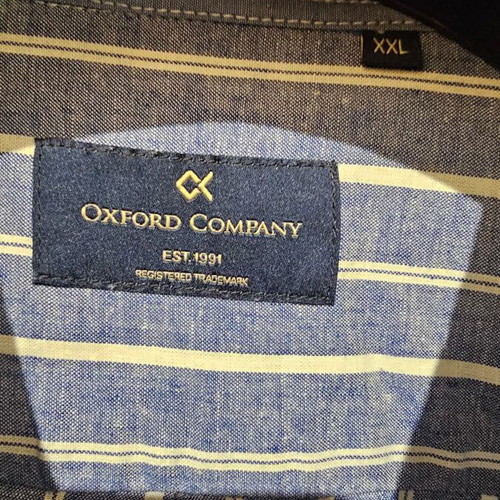 Oxford Company XXL striped shirt blue, like new, 70% cotton 30% linen