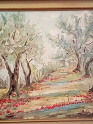 Ελαιογραφία σε καμβά Αγγελική Λεούση-Καρατζά 70x90 με κορνίζα