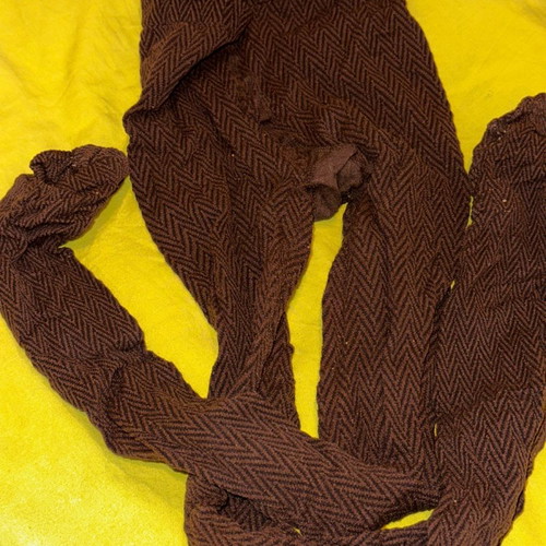 Brown-black tights size M with thick knit and black patterns