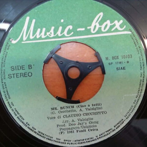 Claudio Cecchetto Ska Chou Chou 7’ record used, Italian disco