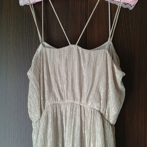 Zara women's dress new, silver, size M